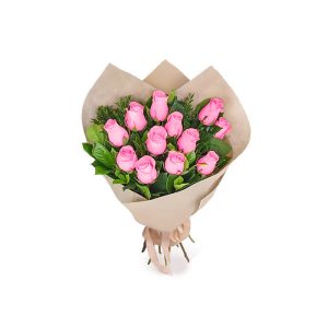 ramo-de-12-rosas-rosadas ramo con 12 rosas rosadas